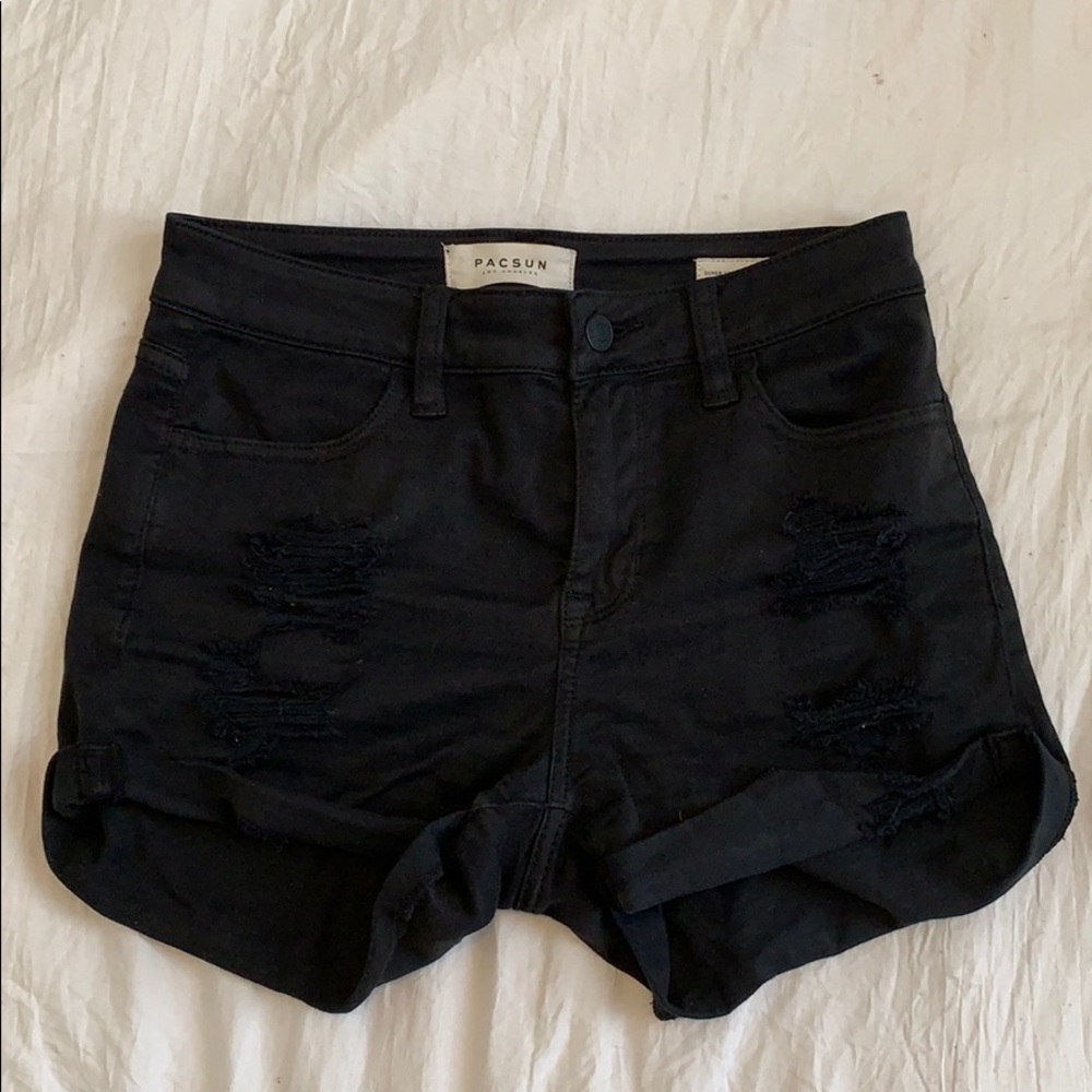 High Waisted Distressed Shorts
